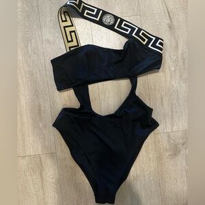 Versace GRECA BORDER ONE-PIECE SWIMSUIT